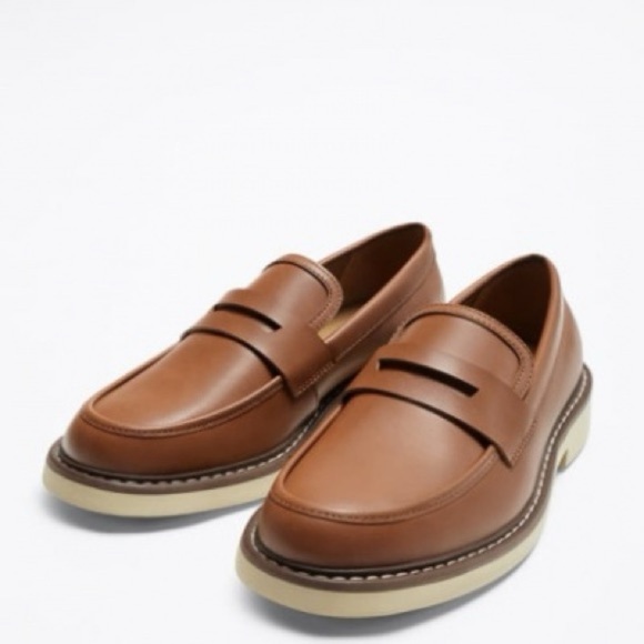 NWT. Zara Brown Penny Loafers/Moccasins. Size 11.